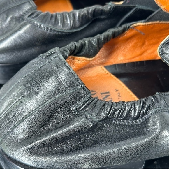 Ernesto Dolani Leather Loafer Almond Toe Elasticated Trim Black Men's Size 41 - Picture 11 of 12